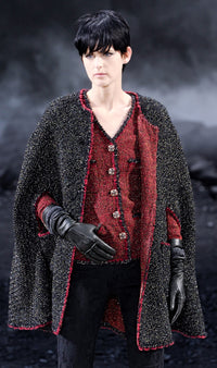 CHANEL 11A Black Red Metallic Fantasy Wool Tweed Jacket 42 シャネル ブラック レッド メタリック ファンタジー ウール ツイード ジャケット 即発