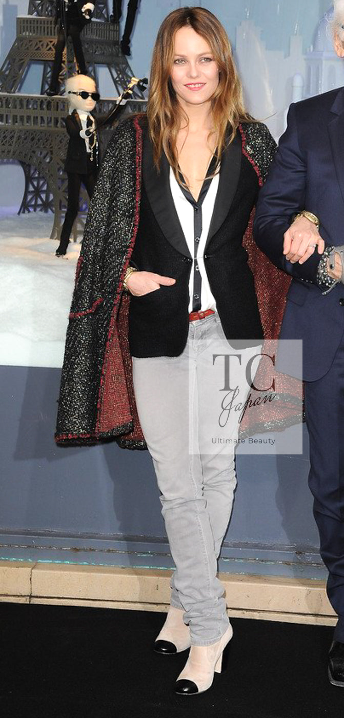 CHANEL 11A Black Red Metallic Fantasy Wool Tweed Jacket 42 シャネル ブラック レッド メタリック ファンタジー ウール ツイード ジャケット 即発
