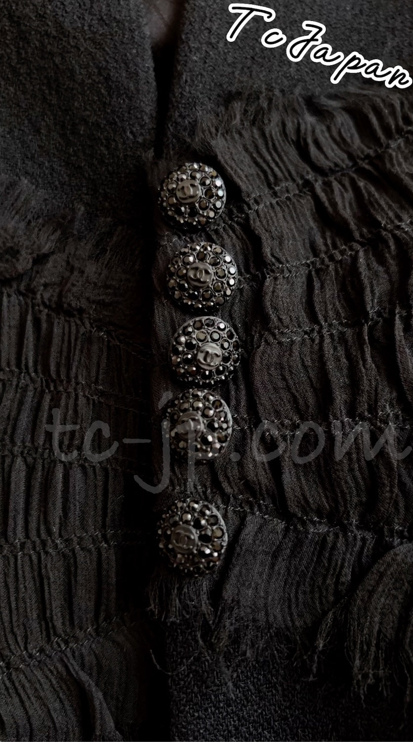 CHANEL 04S Black CC Logo Buttons Wool Jacket Naomi Watts 36 38 シャネル 定番 ブラック ココボタン ウール ジャケット 冠婚葬祭 即発