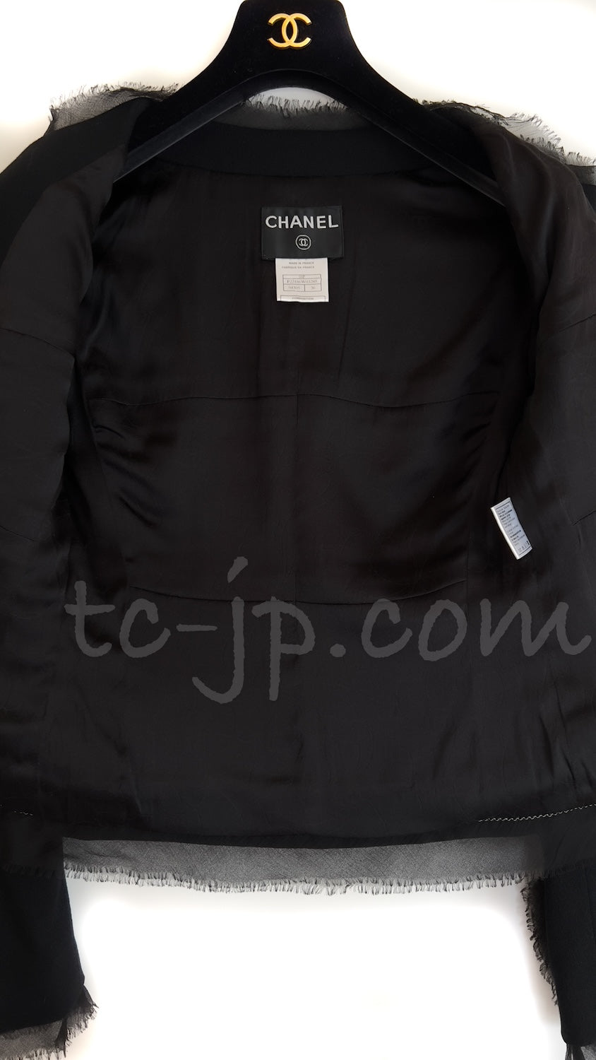 CHANEL 04S Black CC Logo Buttons Wool Jacket Naomi Watts 36 38 シャネル 定番 ブラック ココボタン ウール ジャケット 冠婚葬祭 即発