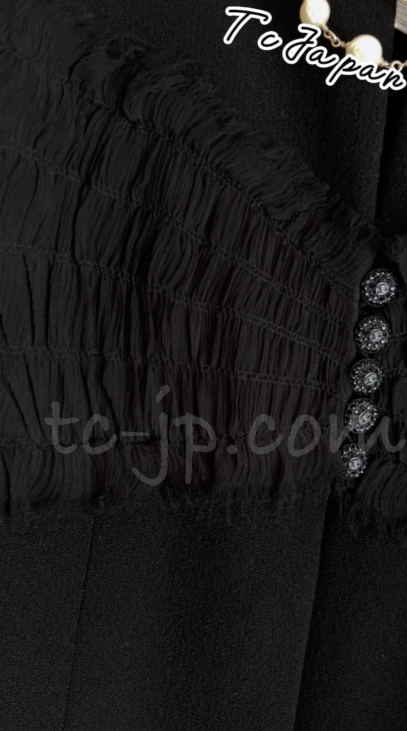 CHANEL 04S Black CC Logo Buttons Wool Jacket Naomi Watts 36 38 シャネル 定番 ブラック ココボタン ウール ジャケット 冠婚葬祭 即発