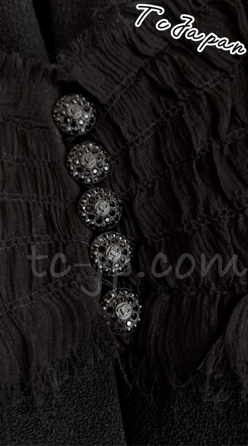 CHANEL 04S Black CC Logo Buttons Wool Jacket Naomi Watts 36 38 シャネル 定番 ブラック ココボタン ウール ジャケット 冠婚葬祭 即発