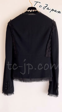 CHANEL 04S Black CC Logo Buttons Wool Jacket Naomi Watts 36 38 シャネル 定番 ブラック ココボタン ウール ジャケット 冠婚葬祭 即発