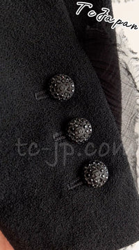 CHANEL 04S Black CC Logo Buttons Wool Jacket Naomi Watts 36 38 シャネル 定番 ブラック ココボタン ウール ジャケット 冠婚葬祭 即発