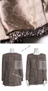 CHANEL 01A Vinatge Brown Collarless Wool Silk Tweed Coat Jacket 38 シャネル ヴィンテージ ブラウン ノーカラー ウール シルク ツイード コート ジャケット 即発