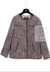 CHANEL 01A Vinatge Brown Collarless Wool Silk Tweed Coat Jacket 38 シャネル ヴィンテージ ブラウン ノーカラー ウール シルク ツイード コート ジャケット 即発