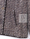 CHANEL 01A Vinatge Brown Collarless Wool Silk Tweed Coat Jacket 38 シャネル ヴィンテージ ブラウン ノーカラー ウール シルク ツイード コート ジャケット 即発