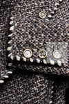 CHANEL 01A Vinatge Brown Collarless Wool Silk Tweed Coat Jacket 38 シャネル ヴィンテージ ブラウン ノーカラー ウール シルク ツイード コート ジャケット 即発