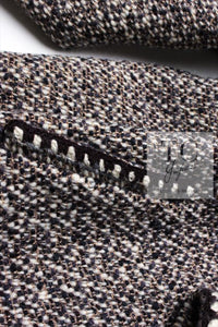 CHANEL 01A Vinatge Brown Collarless Wool Silk Tweed Coat Jacket 38 シャネル ヴィンテージ ブラウン ノーカラー ウール シルク ツイード コート ジャケット 即発