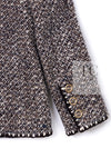 CHANEL 01A Vinatge Brown Collarless Wool Silk Tweed Coat Jacket 38 シャネル ヴィンテージ ブラウン ノーカラー ウール シルク ツイード コート ジャケット 即発