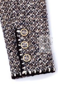 CHANEL 01A Vinatge Brown Collarless Wool Silk Tweed Coat Jacket 38 シャネル ヴィンテージ ブラウン ノーカラー ウール シルク ツイード コート ジャケット 即発