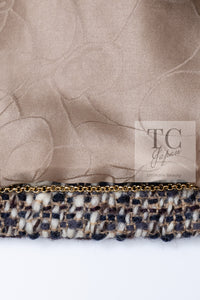 CHANEL 01A Vinatge Brown Collarless Wool Silk Tweed Coat Jacket 38 シャネル ヴィンテージ ブラウン ノーカラー ウール シルク ツイード コート ジャケット 即発 - TC JAPAN