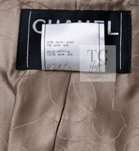 CHANEL 01A Vinatge Brown Collarless Wool Silk Tweed Coat Jacket 38 シャネル ヴィンテージ ブラウン ノーカラー ウール シルク ツイード コート ジャケット 即発 - TC JAPAN