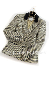 CHANEL 02S Light Green Black Cotton Tweed Jacket 38 40 シャネル ライト グリーン ブラック コットン ツイード ジャケット 即発