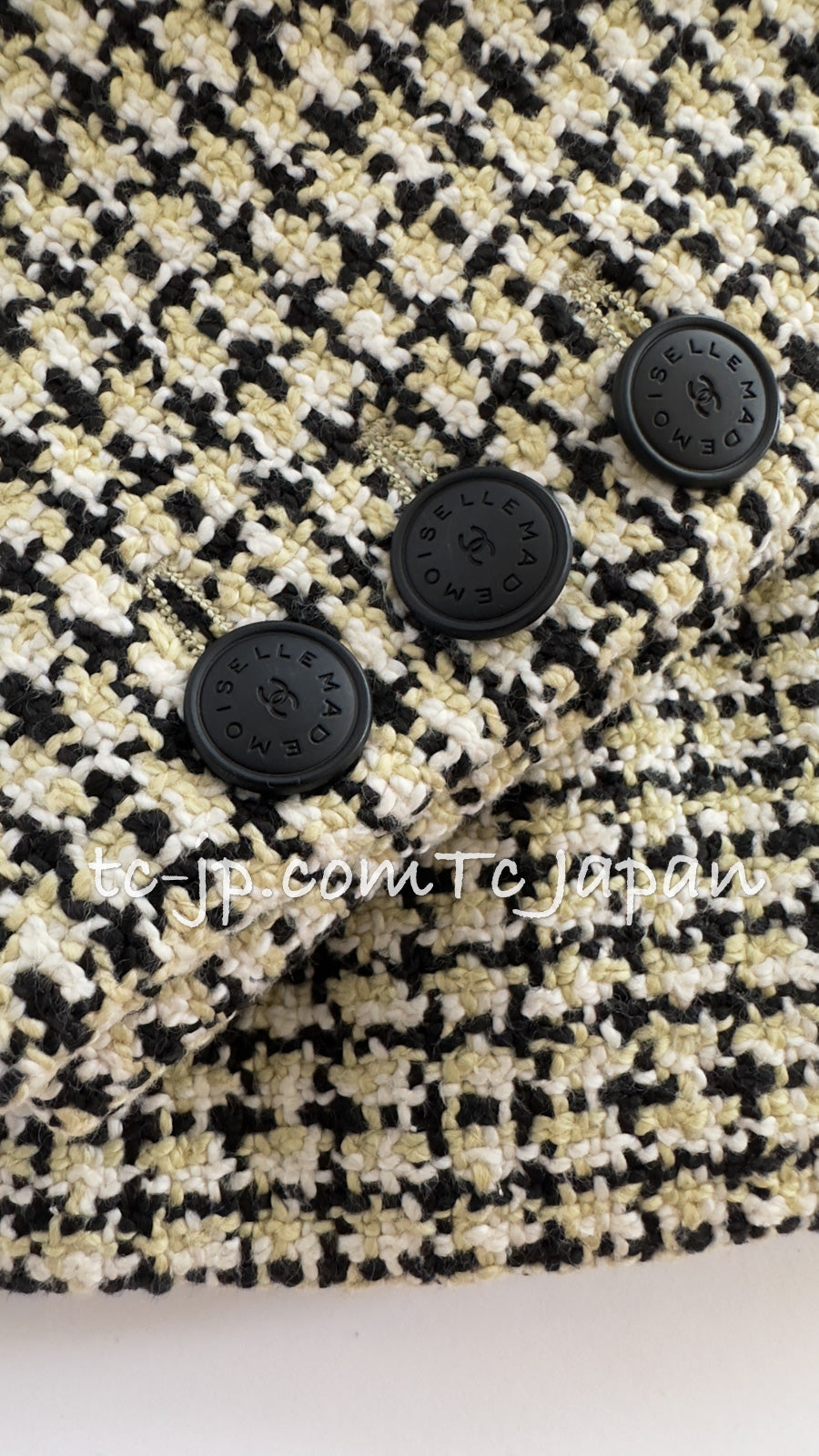 CHANEL 02S Light Green Black Cotton Tweed Jacket 38 40 シャネル ライト グリーン ブラック コットン ツイード ジャケット 即発