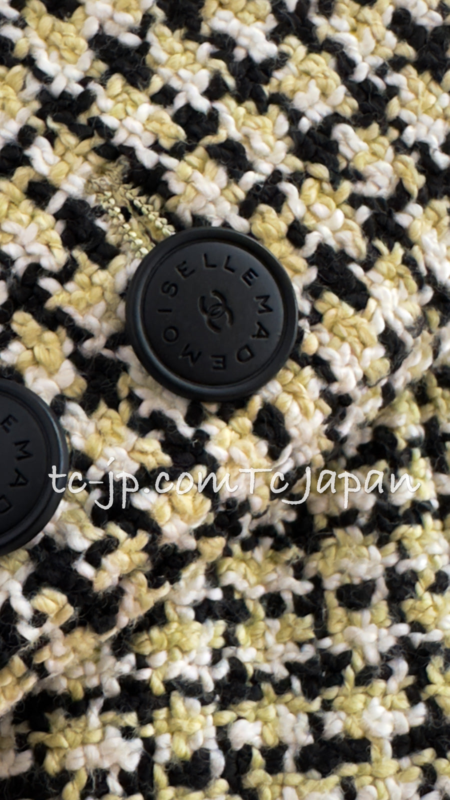 CHANEL 02S Light Green Black Cotton Tweed Jacket 38 40 シャネル ライト グリーン ブラック コットン ツイード ジャケット 即発