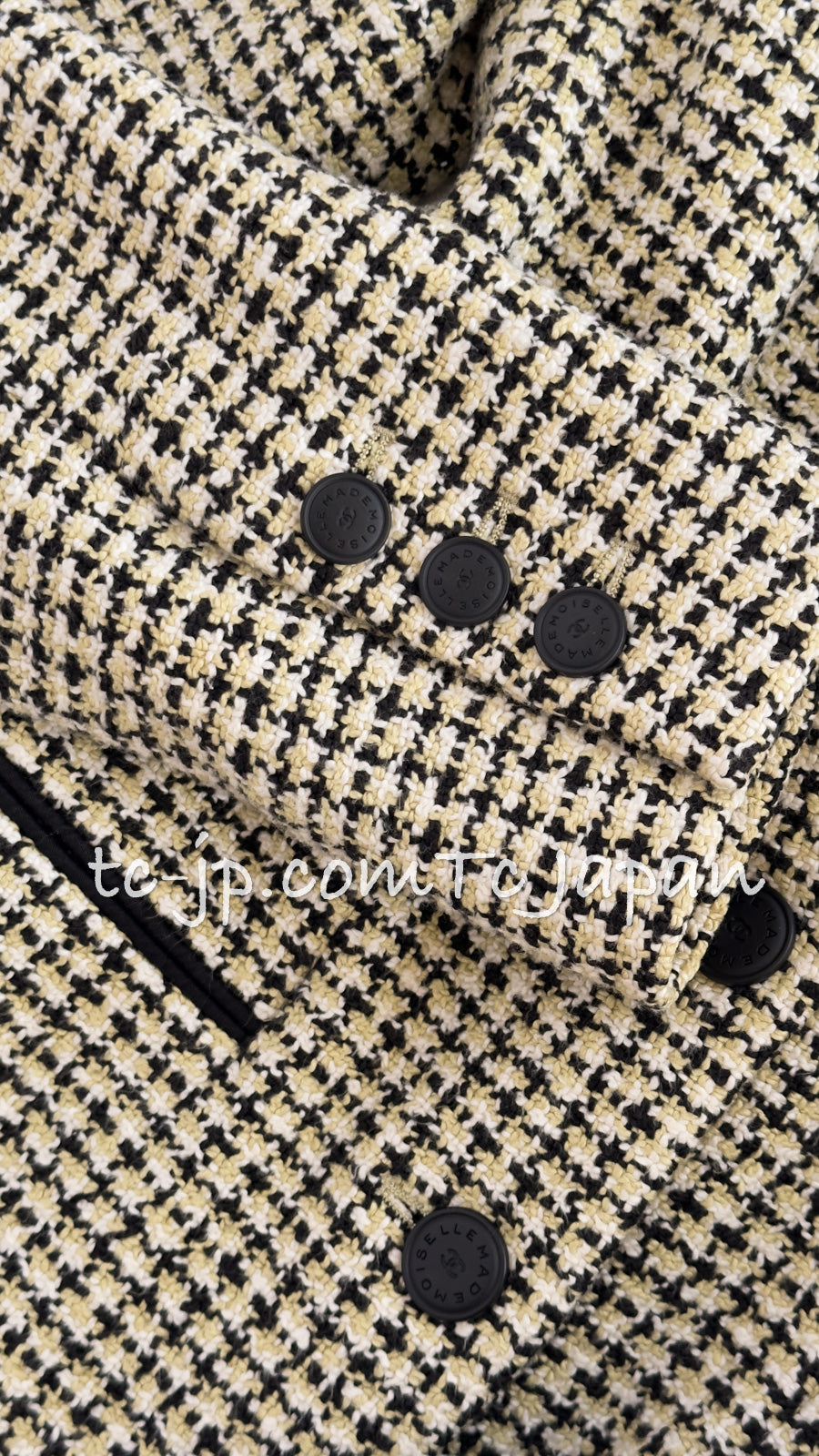 CHANEL 02S Light Green Black Cotton Tweed Jacket 38 40 シャネル ライト グリーン ブラック コットン ツイード ジャケット 即発