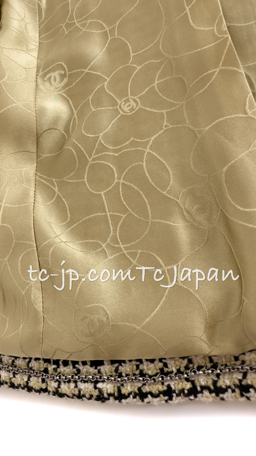 CHANEL 02S Light Green Black Cotton Tweed Jacket 38 40 シャネル ライト グリーン ブラック コットン ツイード ジャケット 即発