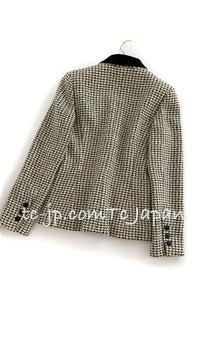CHANEL 02S Light Green Black Cotton Tweed Jacket 38 40 シャネル ライト グリーン ブラック コットン ツイード ジャケット 即発
