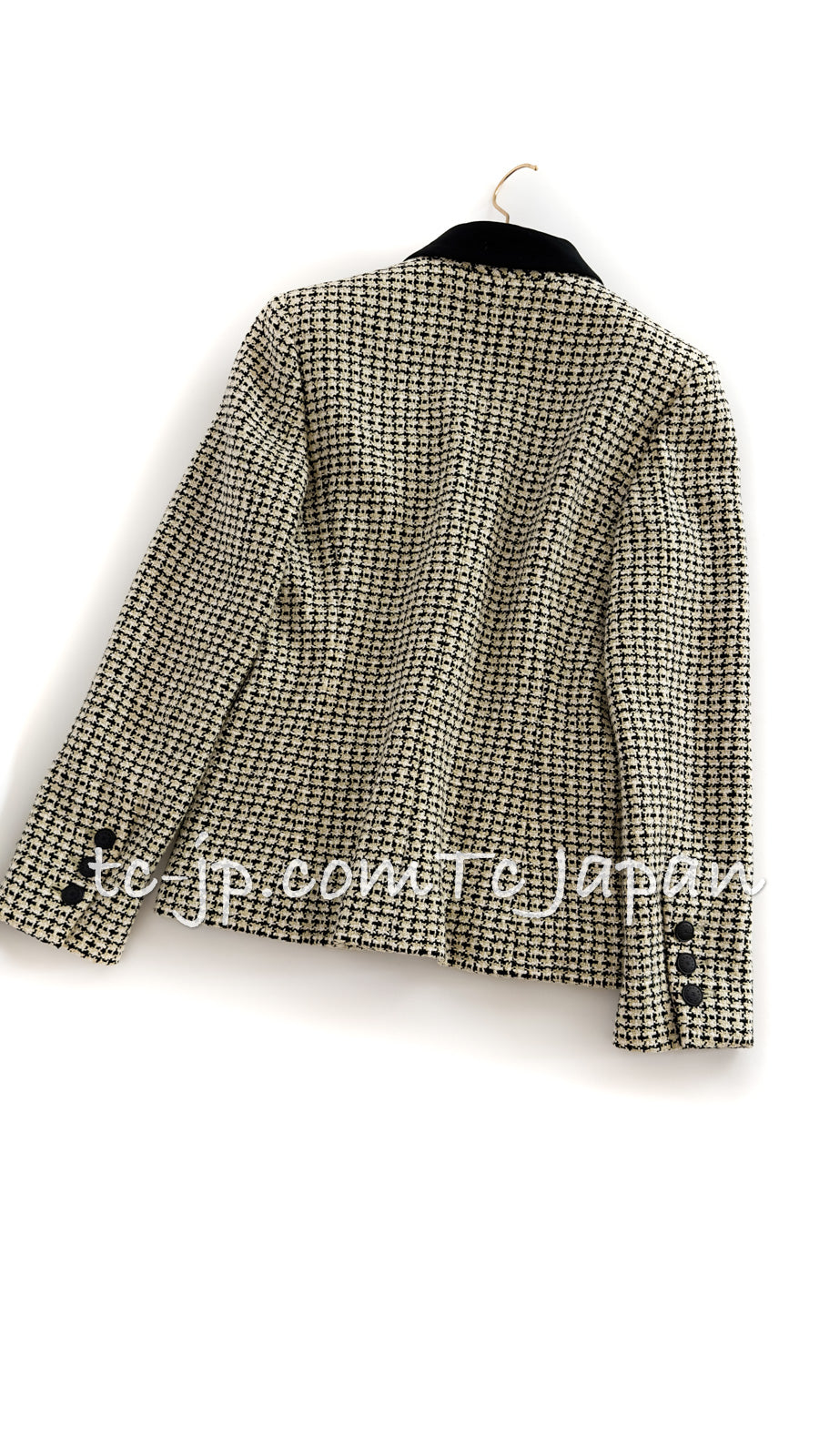 CHANEL 02S Light Green Black Cotton Tweed Jacket 38 40 シャネル ライト グリーン ブラック コットン ツイード ジャケット 即発