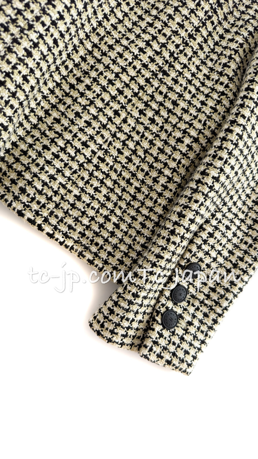 CHANEL 02S Light Green Black Cotton Tweed Jacket 38 40 シャネル ライト グリーン ブラック コットン ツイード ジャケット 即発