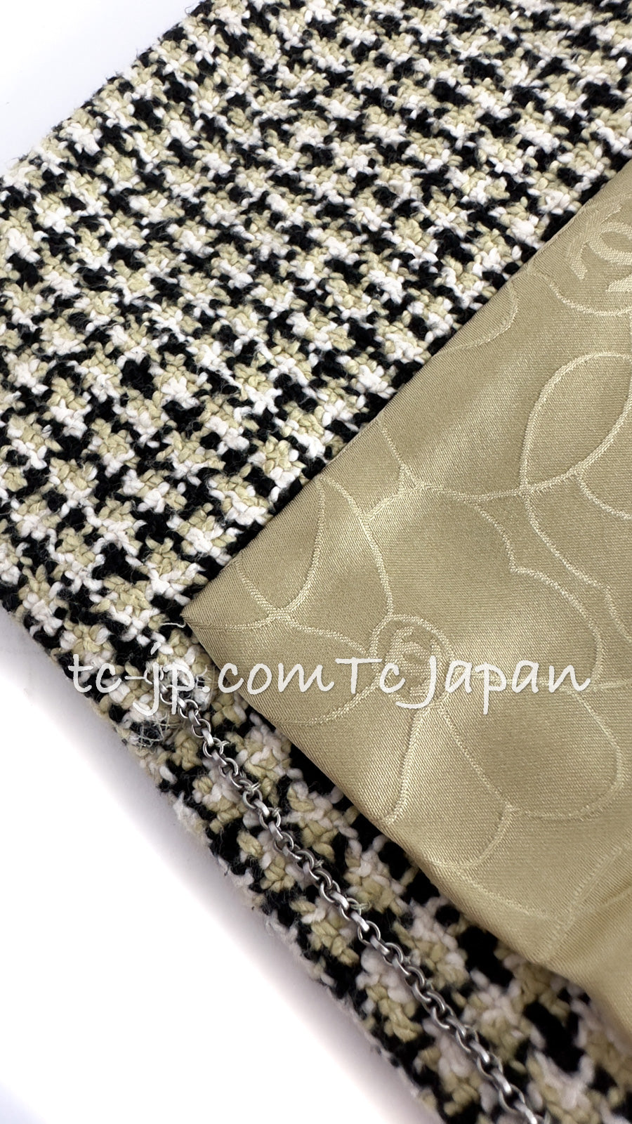 CHANEL 02S Light Green Black Cotton Tweed Jacket 38 40 シャネル ライト グリーン ブラック コットン ツイード ジャケット 即発