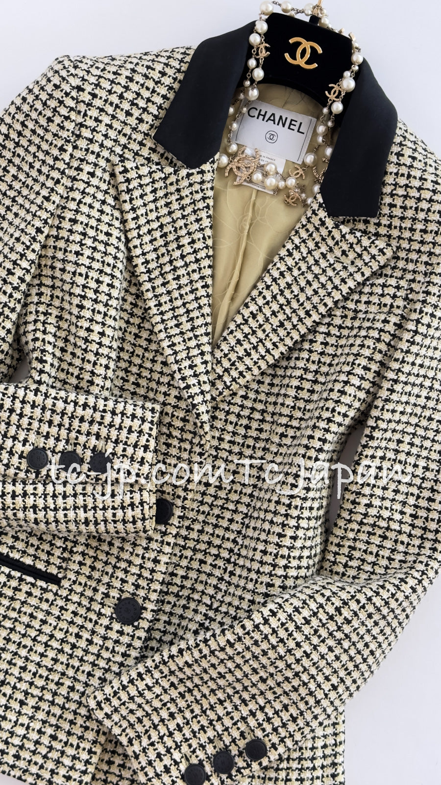 CHANEL 02S Light Green Black Cotton Tweed Jacket 38 40 シャネル ライト グリーン ブラック コットン ツイード ジャケット 即発