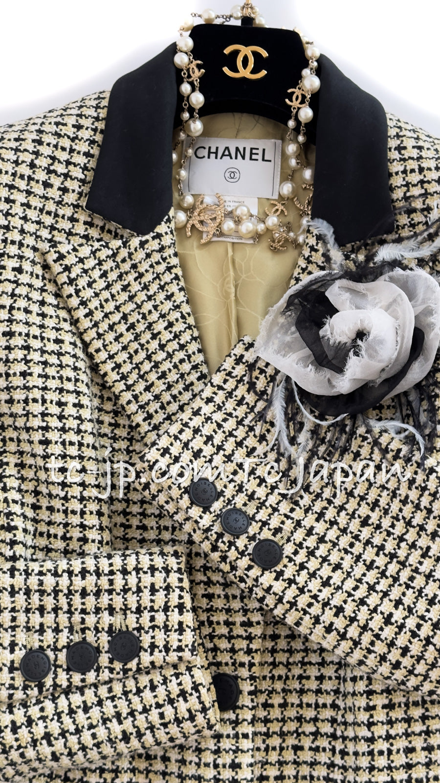 CHANEL 02S Light Green Black Cotton Tweed Jacket 38 40 シャネル ライト グリーン ブラック コットン ツイード ジャケット 即発