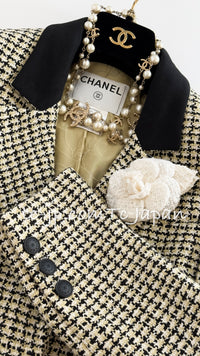CHANEL 02S Light Green Black Cotton Tweed Jacket 38 40 シャネル ライト グリーン ブラック コットン ツイード ジャケット 即発
