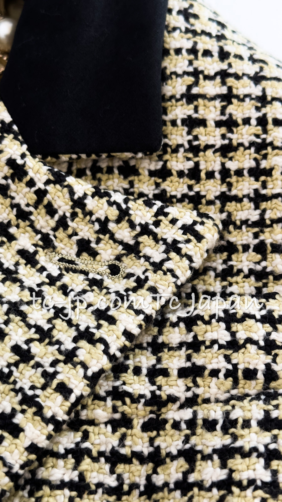 CHANEL 02S Light Green Black Cotton Tweed Jacket 38 40 シャネル ライト グリーン ブラック コットン ツイード ジャケット 即発