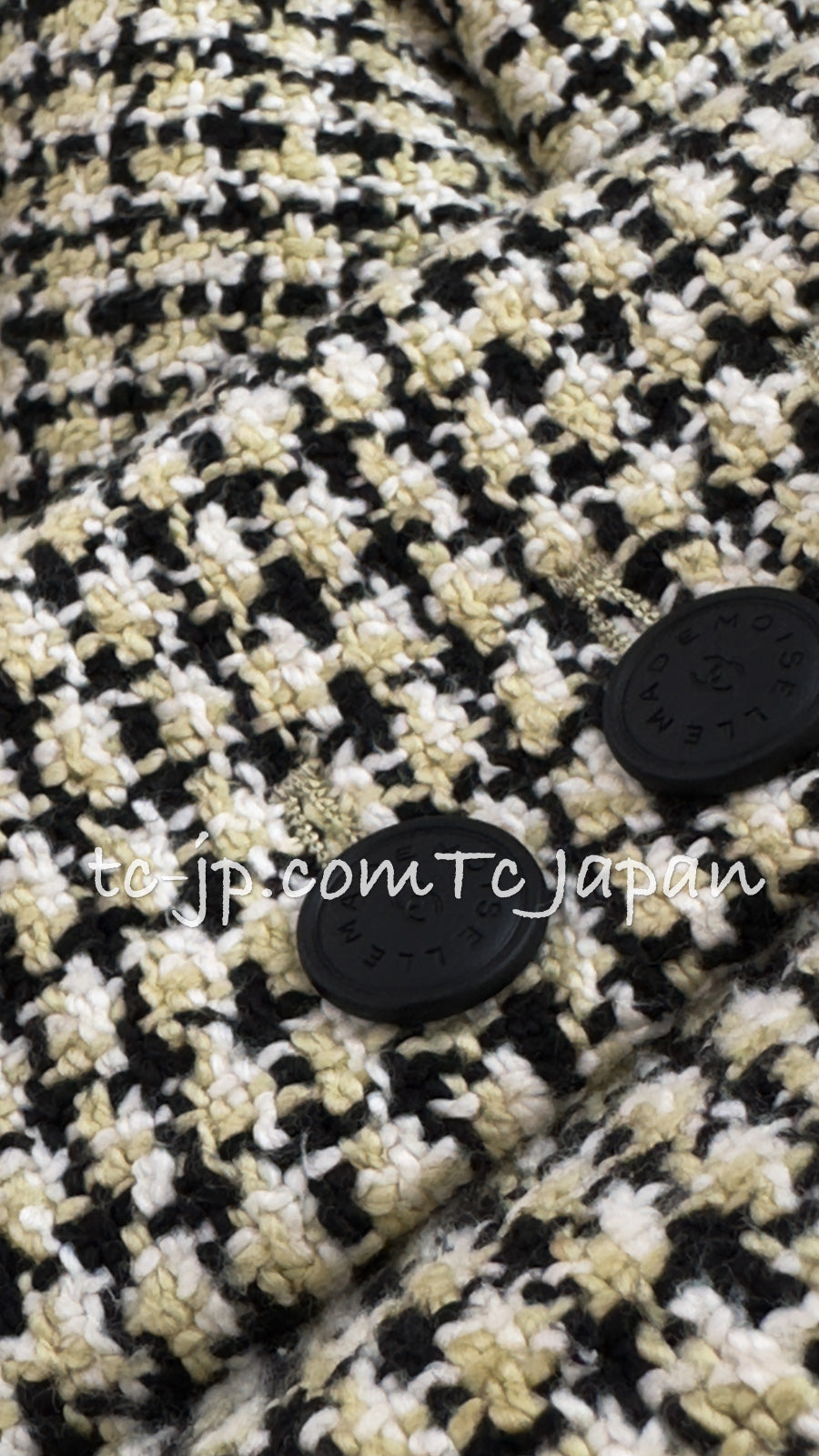 CHANEL 02S Light Green Black Cotton Tweed Jacket 38 40 シャネル ライト グリーン ブラック コットン ツイード ジャケット 即発