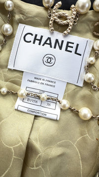 CHANEL 02S Light Green Black Cotton Tweed Jacket 38 40 シャネル ライト グリーン ブラック コットン ツイード ジャケット 即発