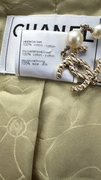 CHANEL 02S Light Green Black Cotton Tweed Jacket 38 40 シャネル ライト グリーン ブラック コットン ツイード ジャケット 即発