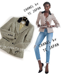 CHANEL 02S Light Green Black Cotton Tweed Jacket 38 40 シャネル ライト グリーン ブラック コットン ツイード ジャケット 即発