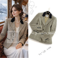 CHANEL 02S Light Green Black Cotton Tweed Jacket 38 40 シャネル ライト グリーン ブラック コットン ツイード ジャケット 即発