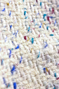 CHANEL 03C Ivory Blue Mix Wool Tweed Jacket 34 36 シャネル アイボリー ブルー ミックス ツイード ジャケット 即発