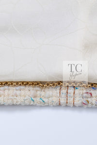 CHANEL 03C Ivory Blue Mix Wool Tweed Jacket 34 36 シャネル アイボリー ブルー ミックス ツイード ジャケット 即発
