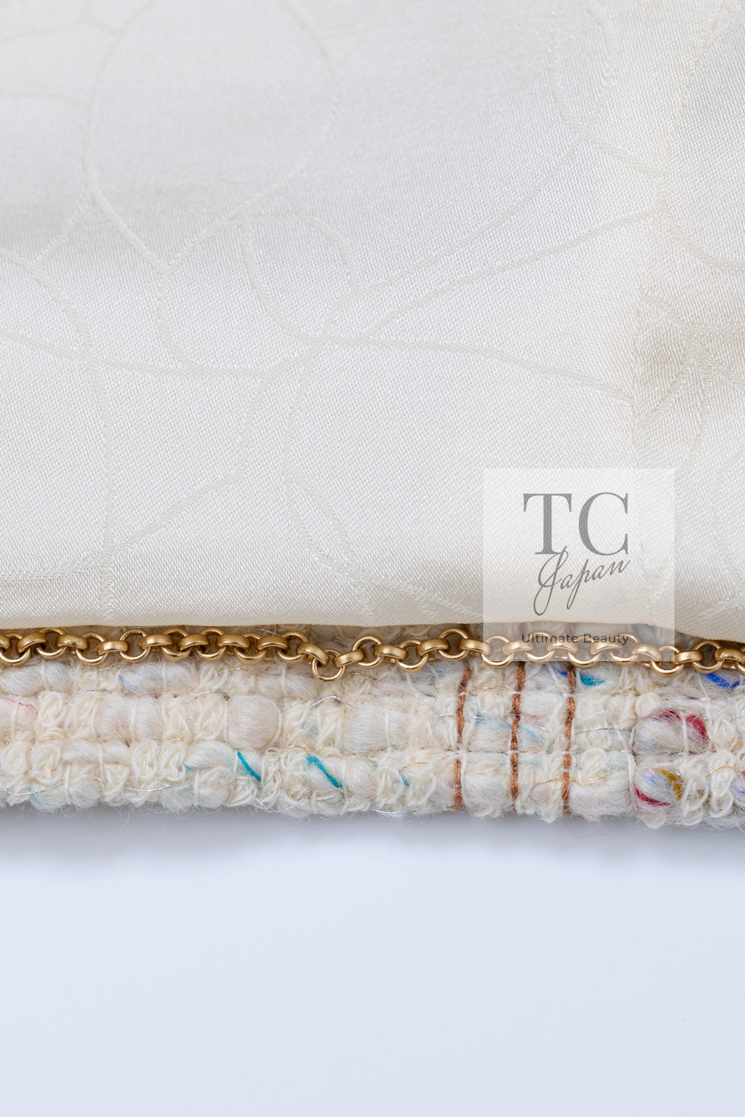 CHANEL 03C Ivory Blue Mix Wool Tweed Jacket 34 36 シャネル アイボリー ブルー ミックス ツイード ジャケット 即発