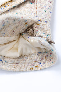 CHANEL 03C Ivory Blue Mix Wool Tweed Jacket 34 36 シャネル アイボリー ブルー ミックス ツイード ジャケット 即発