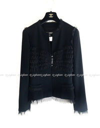 CHANEL 04S Black CC Logo Buttons Wool Jacket Naomi Watts 36 38 シャネル 定番 ブラック ココボタン ウール ジャケット 冠婚葬祭 即発