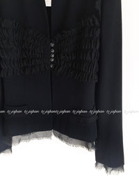 CHANEL 04S Black CC Logo Buttons Wool Jacket Naomi Watts 36 38 シャネル 定番 ブラック ココボタン ウール ジャケット 冠婚葬祭 即発 - TC JAPAN