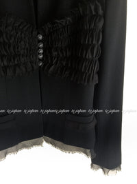 CHANEL 04S Black CC Logo Buttons Wool Jacket Naomi Watts 36 38 シャネル 定番 ブラック ココボタン ウール ジャケット 冠婚葬祭 即発 - TC JAPAN