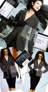CHANEL 95A Vintage Black Beige Check Wool Tape Ribbon Tweed Jacket CC Button 36 38 シャネル ヴィンテージ ブラック ベージュ チェック 千鳥格子 柄 ウール テープ リボン ツイード ジャケット CCボタン 即発