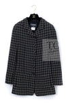 CHANEL 95A Vintage Black Beige Check Wool Tape Ribbon Tweed Jacket CC Button 36 38 シャネル ヴィンテージ ブラック ベージュ チェック 千鳥格子 柄 ウール テープ リボン ツイード ジャケット CCボタン 即発