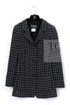 CHANEL 95A Vintage Black Beige Check Wool Tape Ribbon Tweed Jacket CC Button 36 38 シャネル ヴィンテージ ブラック ベージュ チェック 千鳥格子 柄 ウール テープ リボン ツイード ジャケット CCボタン 即発