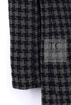 CHANEL 95A Vintage Black Beige Check Wool Tape Ribbon Tweed Jacket CC Button 36 38 シャネル ヴィンテージ ブラック ベージュ チェック 千鳥格子 柄 ウール テープ リボン ツイード ジャケット CCボタン 即発