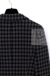 CHANEL 95A Vintage Black Beige Check Wool Tape Ribbon Tweed Jacket CC Button 36 38 シャネル ヴィンテージ ブラック ベージュ チェック 千鳥格子 柄 ウール テープ リボン ツイード ジャケット CCボタン 即発