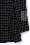 CHANEL 95A Vintage Black Beige Check Wool Tape Ribbon Tweed Jacket CC Button 36 38 シャネル ヴィンテージ ブラック ベージュ チェック 千鳥格子 柄 ウール テープ リボン ツイード ジャケット CCボタン 即発