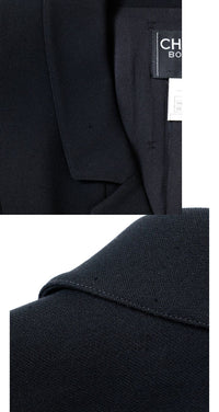 CHANEL 96A Vintage Black Wool Gripoix Jewelry Botton Jacket 34 36 シャネル ヴィンテージ ブラック ウール グリポワ 宝石 ボタン ジャケット 即発