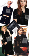 CHANEL 96A Vintage Black Wool Gripoix Jewelry Botton Jacket 34 36 シャネル ヴィンテージ ブラック ウール グリポワ 宝石 ボタン ジャケット 即発